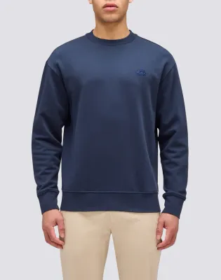 Sundek Men Navy Crewneck Sweatshirt with Embroidered Logo