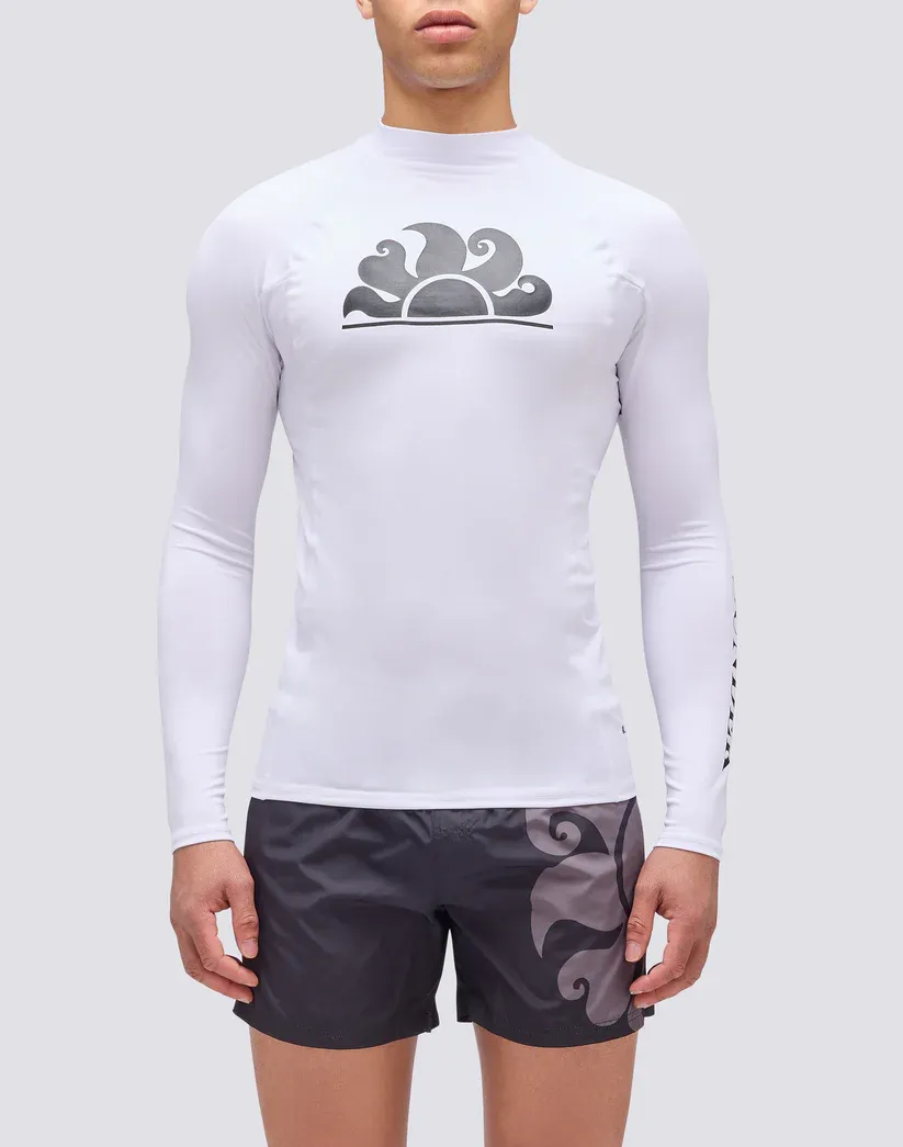 Sundek Men White Long Sleeve Rashguard