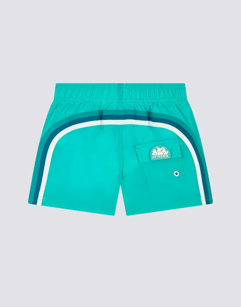Sundek Boys Sea Breeze Swimshorts Short Elasticated Waist Crinkled