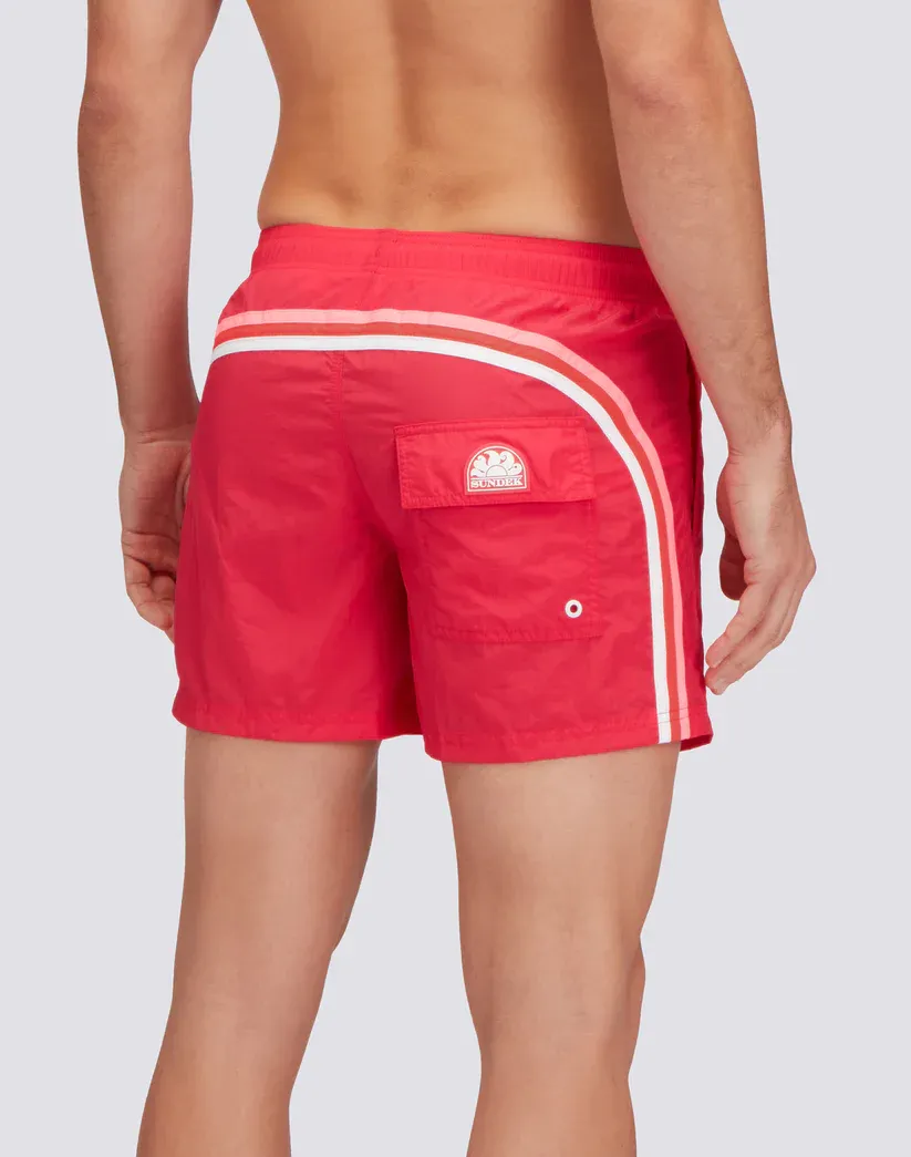 Sundek Men Joy Short Crinkled Swim Shorts with an Elasticated Waistband