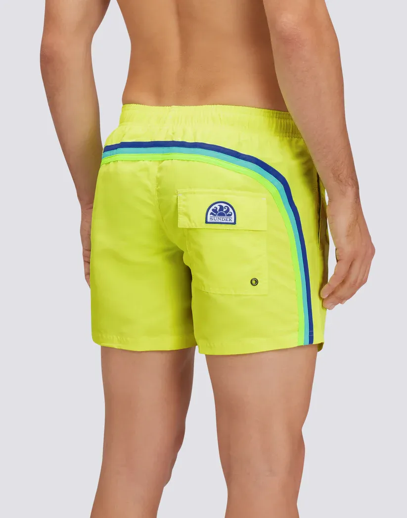 Sundek Men Iconic Taffeta Short Swim Shorts with an Elasticated Waistband