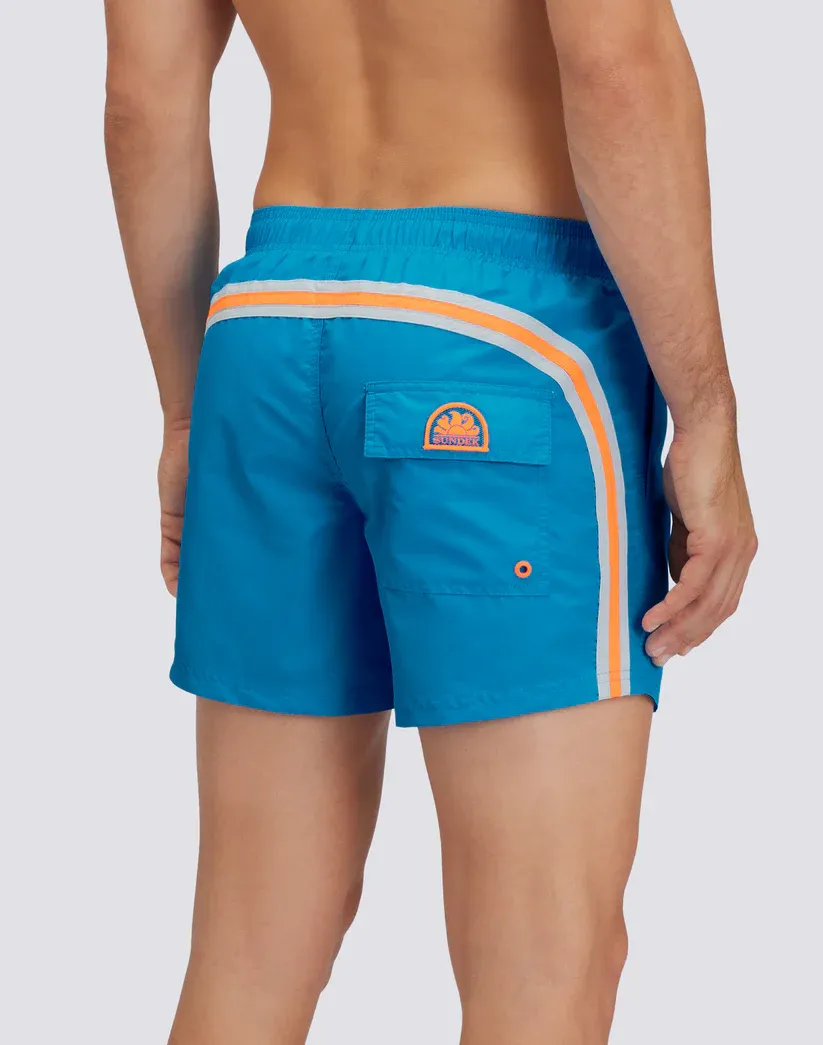 Sundek Men Oversea Elasticated Waist Iconic Taffeta Rainbow 2 Colours Short Swimshorts