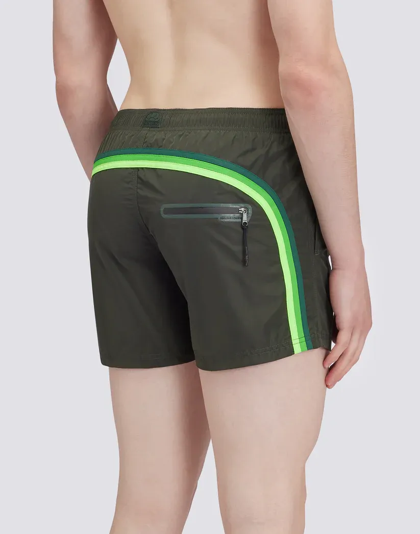 Sundek Men Pine Memory Stretch Waist Swim Trunks