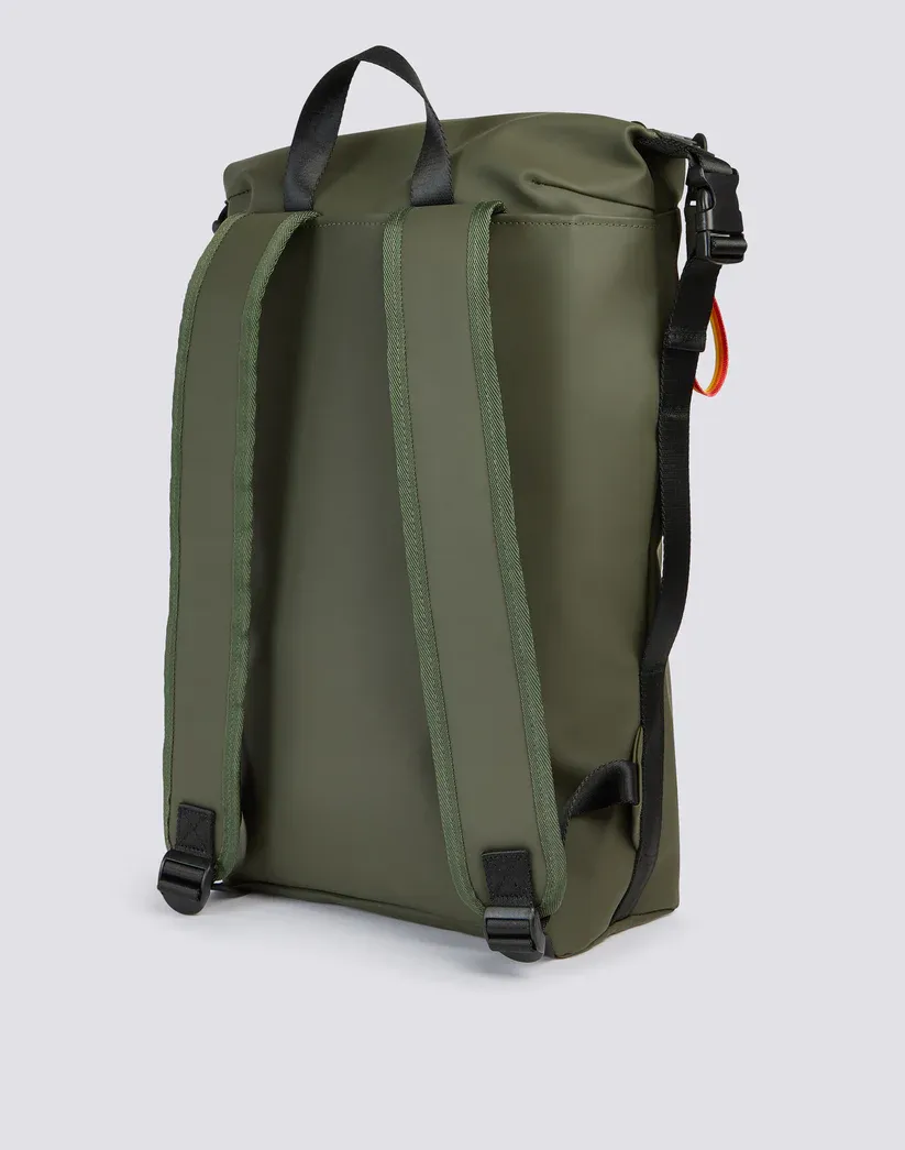 Sundek Dark Green Backpack with Welded Zip and Adjustable Padded Handles