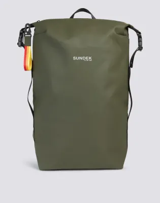 Sundek Dark Green Backpack with Welded Zip and Adjustable Padded Handles