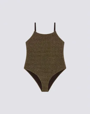 Sundek Girls Bronze One-Piece Swimsuit in Lurex