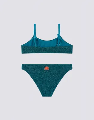 Sundek Girls Bilberry Bikini with Bandeau Top and Fixed Bottom