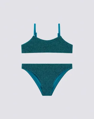 Sundek Girls Bilberry Bikini with Bandeau Top and Fixed Bottom