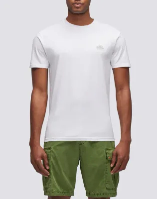 Sundek Men White Crew Neck T-Shirt with Logo
