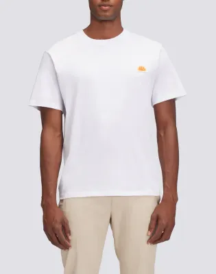 Sundek Men White Plain T-Shirt with Archive Logo