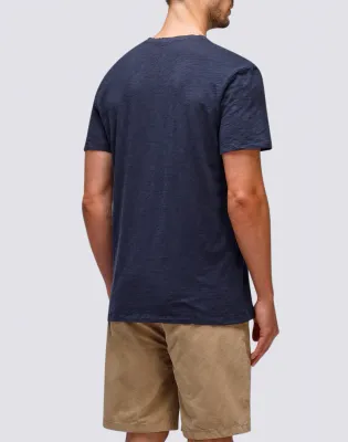 Sundek Men Navy Dyed T-Shirt with V-Neck