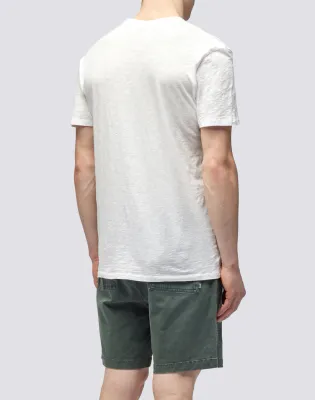 Sundek Men Off-White Dyed T-Shirt with V-Neck