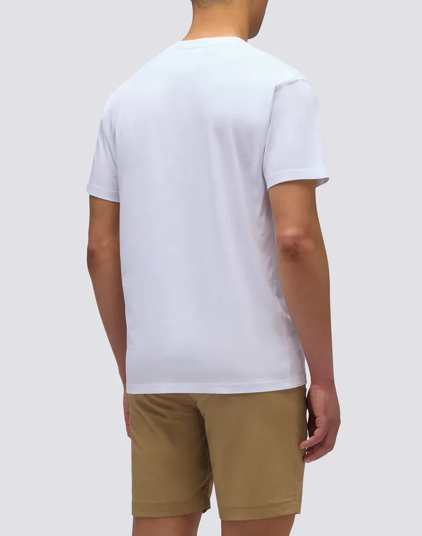 Sundek Men White Plain T-Shirt with Embroidery