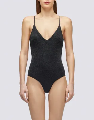 Sundek Women Black Lurex One-Piece Swimsuit