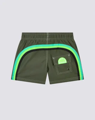 Sundek Boys Dark Green Repreve® Elasticated Waist Short Swimshorts