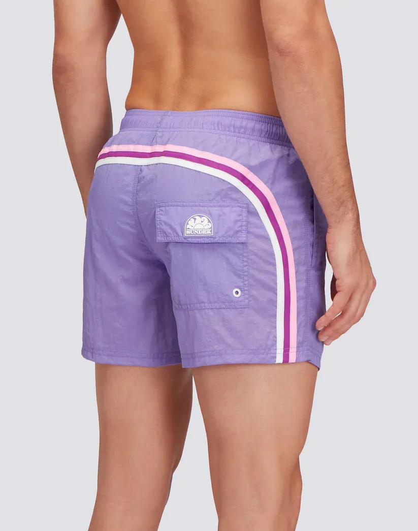 Sundek Men Ube Short Crinkled Swim Shorts with an Elasticated Waistband
