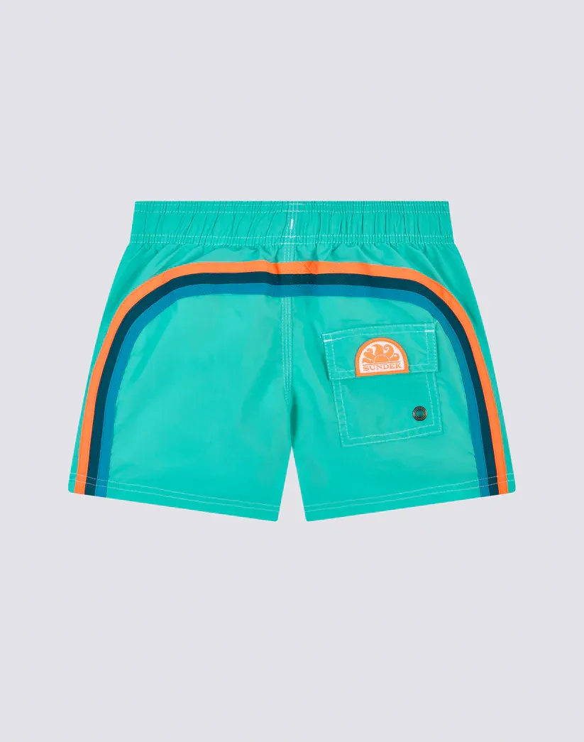Sundek Boys Marine Swimshorts Short Elasticated Waist Iconic Taffeta