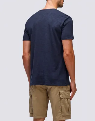 Sundek Men Navy Garment Dyed T-Shirt With Pocket