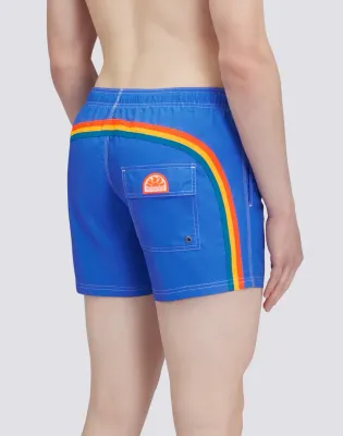 Sundek Men Sapphire Iconic Taffeta Short Swim Shorts with an Elasticated Waistband