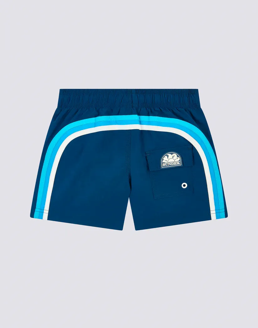 Sundek Boys Storm Swimshorts Short Elasticated Waist Crinkled