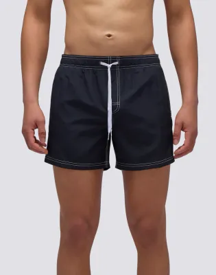 Sundek Men Black Repreve® Recycled Polyester Elasticated Waist Short Swimshorts