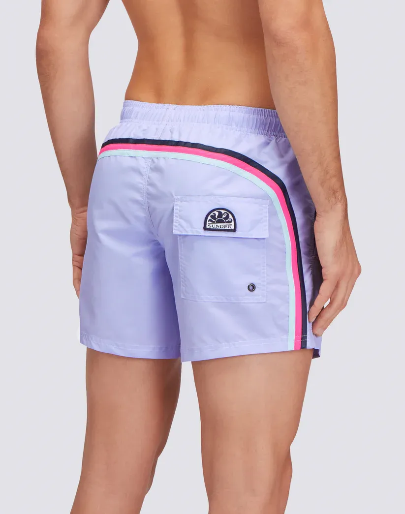 Sundek Men Iris Iconic Taffeta Short Swim Shorts with an Elasticated Waistband