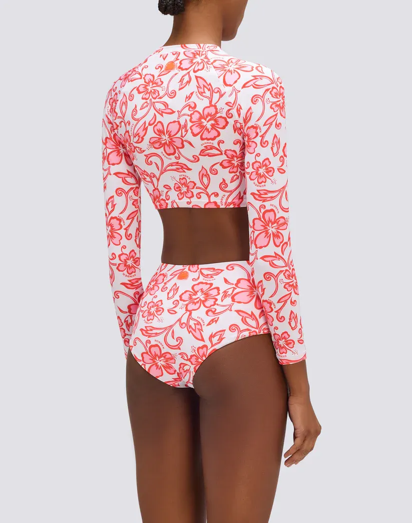 SUNDEK WOMEN'S RASHGUARD WITH SK23 PRINT - WHITE