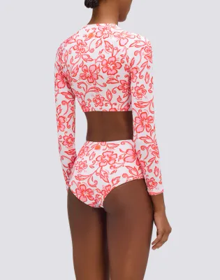 SUNDEK WOMEN'S RASHGUARD WITH SK23 PRINT - WHITE