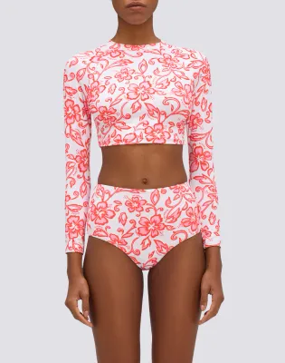 SUNDEK WOMEN'S RASHGUARD WITH SK23 PRINT - WHITE
