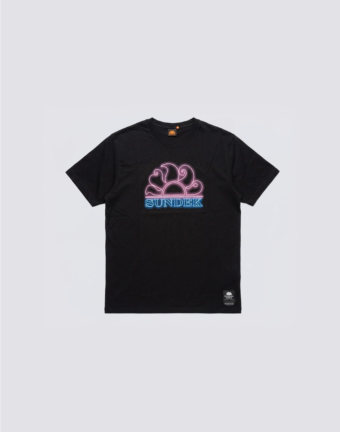 Sundek Men Neon Logo T-Shirt - Black