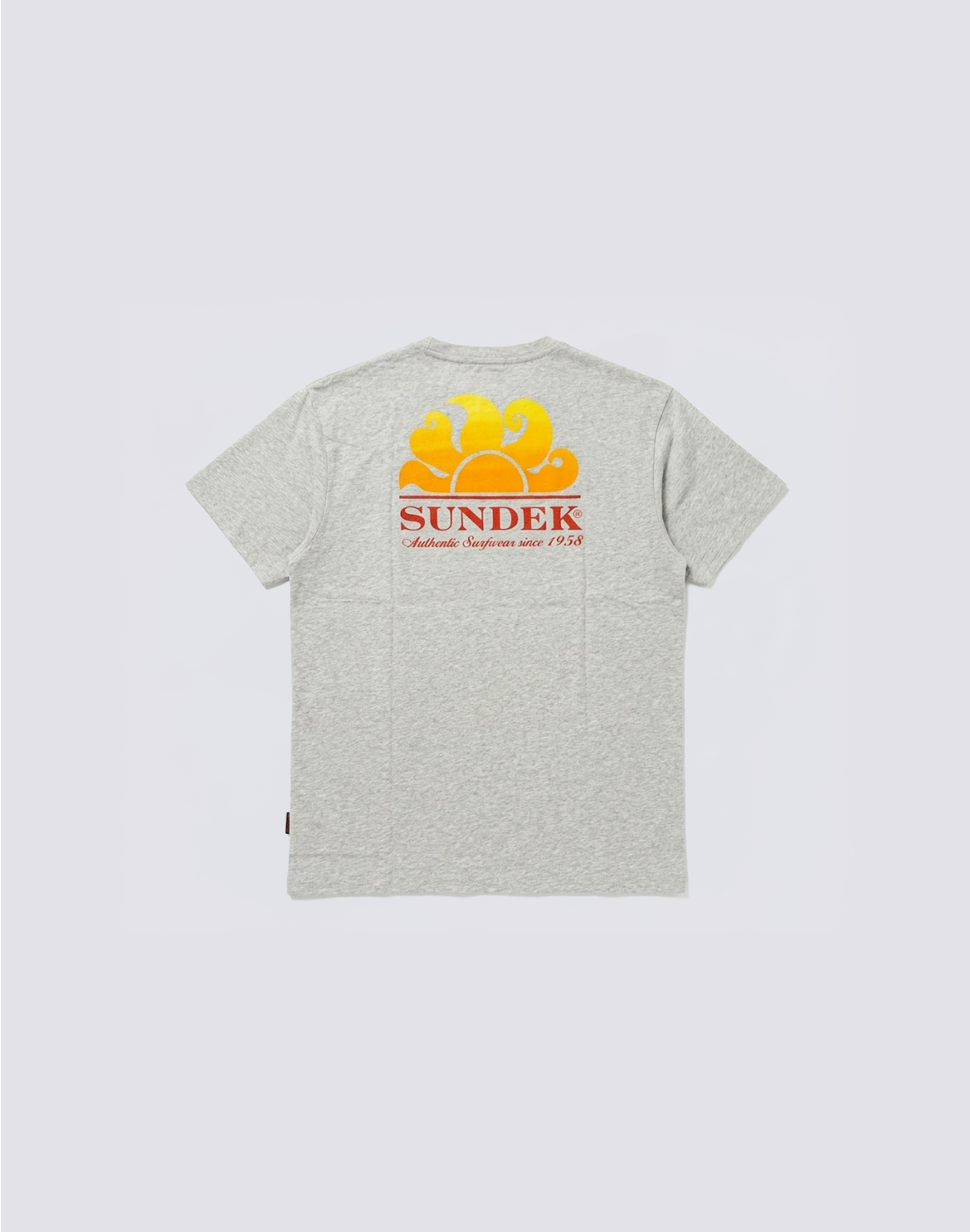 Sundek Men New Herbert Shaded Logo T-Shirt - Grey Melange