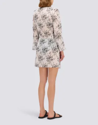 SUNDEK WOMEN ROSE DE JOIE PRINT WRAPOVER DRESS - BLACK