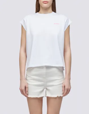 SUNDEK WOMEN T-SHIRT WITH DEGRADÉ PRINT - WHITE