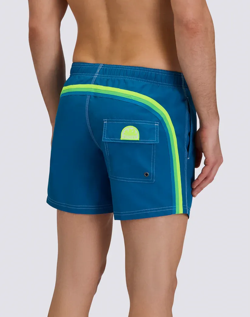 SUNDEK MEN ICONIC TAFFETA SHORT SWIMSUIT WITH ELASTICATED WAIST - DEEP