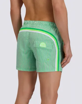 SUNDEK MEN SHORT-LENGTH SWIMWEAR WITH ELASTICATED WAIST REPREVE® RECYCLED POLYESTER WITH JUICY STRIPE PRINT AND FRUIT EMBROIDERY