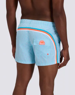 SUNDEK MEN SHORT-LENGTH SWIMWEAR WITH ELASTICATED WAIST REPREVE® RECYCLED POLYESTER WITH JUICY STRIPE PRINT AND FRUIT EMBROIDERY