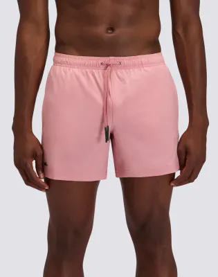 SUNDEK MEN GOLDENWAVE MEN'S SHORT SWIMSUIT WITH ELASTIC WAIST, SOLID COLOR, 4WAY STRETCH - ROSE PETAL