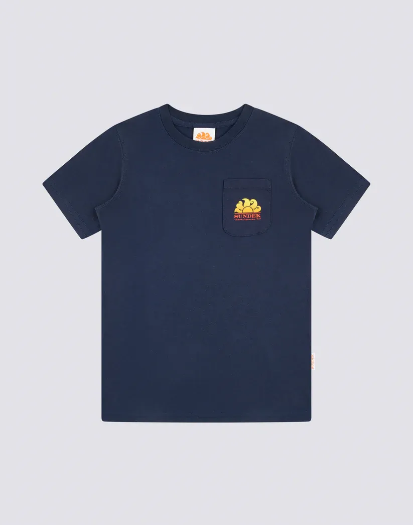 SUNDEK BOYS MINI NEW HERBERT T-SHIRT WITH SHADED LOGO - NAVY