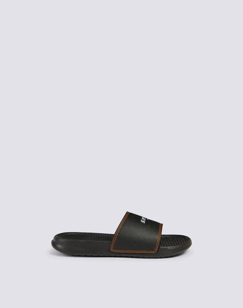 SUNDEK MEN BAND SANDALS WITH CONTRASTING STITCHING - BLACK