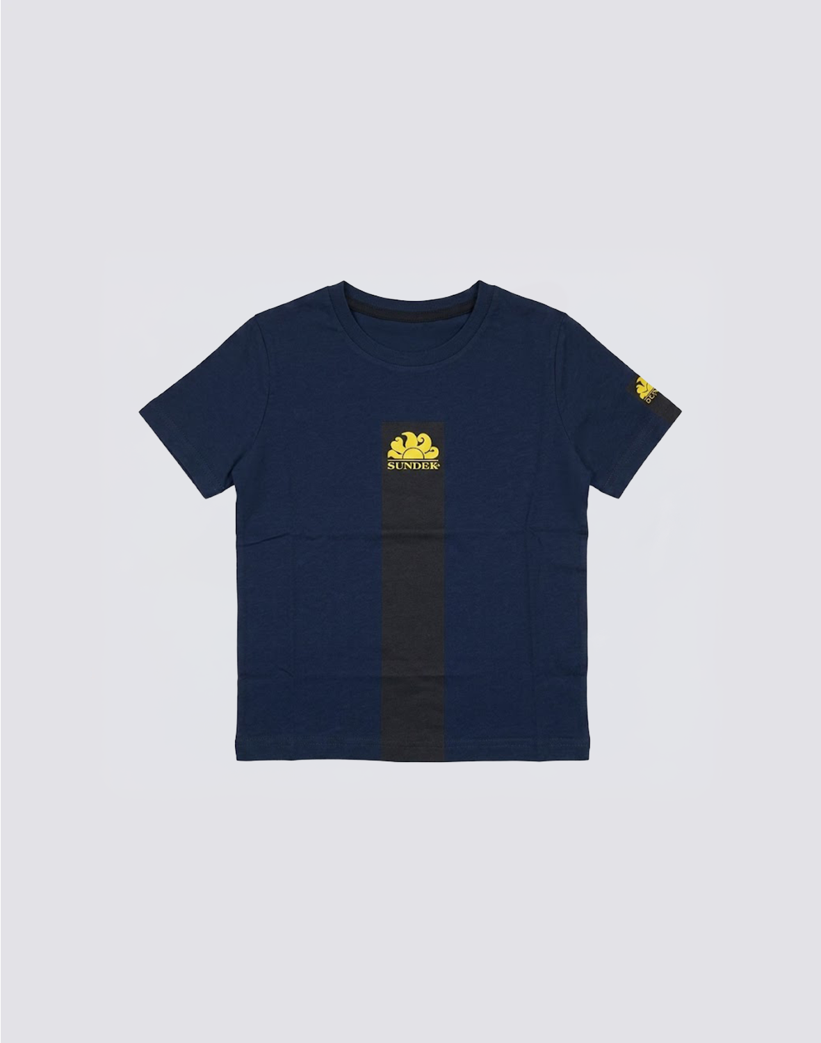 Sundek Boys Mini Crew Neck Logo Front Print T-Shirt - Navy