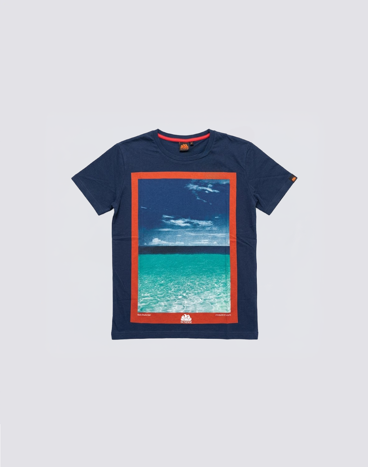 Sundek Boys Mini Crew Neck Print T-Shirt - Navy
