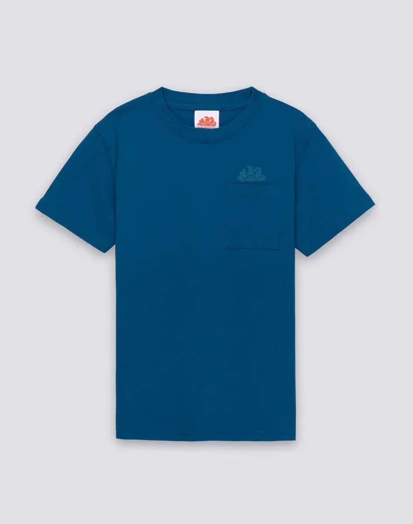 SUNDEK BOYS' SHORT-SLEEVED T-SHIRT WITH POCKET AND LOGO ON THE FRONT