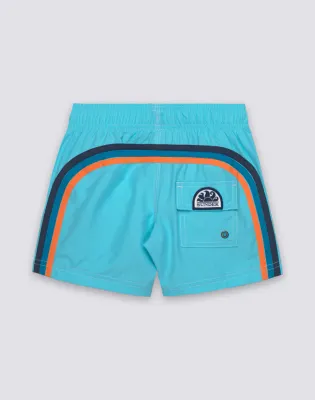 SUNDEK BOYS' SHORT SWIMSUIT WITH ELASTIC WAIST REPREVE® - MARINE