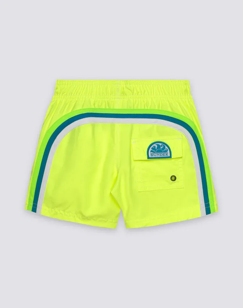 SUNDEK BOYS' SHORT SWIMSUIT WITH ELASTIC WAIST REPREVE®