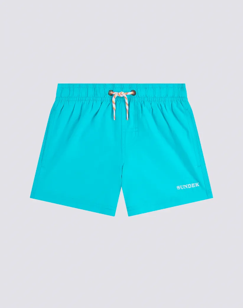SUNDEK BOYS' REPREVE® RECYCLED POLYESTER BOYS' SWIMSHORTS WITH TRICOLOUR DETAILS