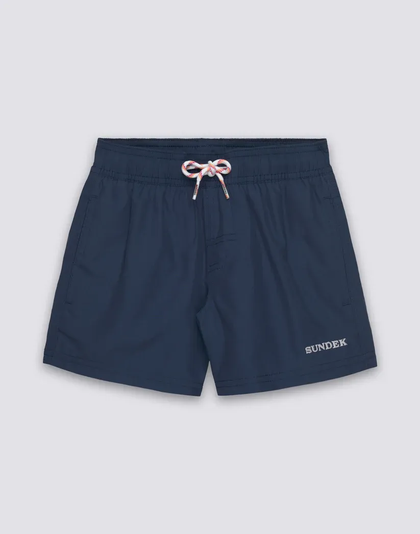 SUNDEK BOYS' REPREVE® RECYCLED POLYESTER BOYS' SWIMSHORTS WITH TRICOLOUR DETAILS