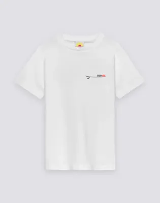 SUNDEK BOYS' SHORT-SLEEVED T-SHIRT WITH OLD SCHOOL SURF PRINT - WHITE