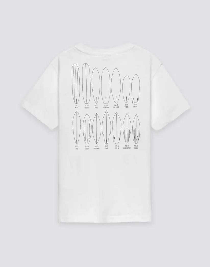 SUNDEK BOYS' SHORT-SLEEVED T-SHIRT WITH OLD SCHOOL SURF PRINT - WHITE