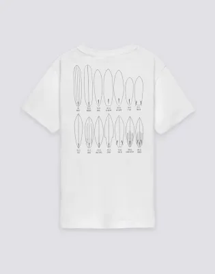 SUNDEK BOYS' SHORT-SLEEVED T-SHIRT WITH OLD SCHOOL SURF PRINT - WHITE