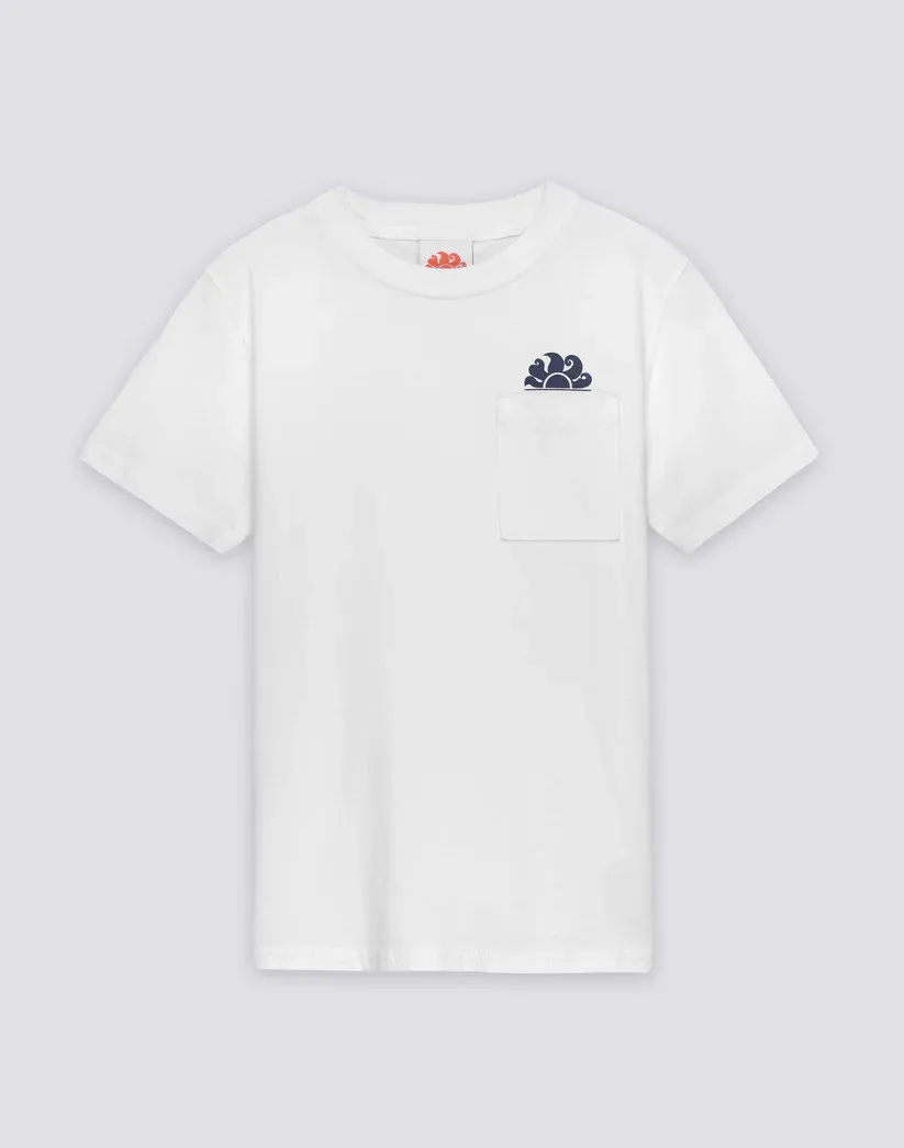 SUNDEK BOYS' SHORT-SLEEVED T-SHIRT WITH POCKET AND LOGO ON THE FRONT